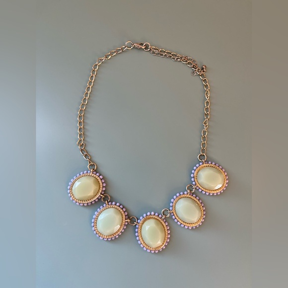Francesca's Collections Jewelry - Francescas Statement Necklace- turquoise Stones with gold & lavender accents